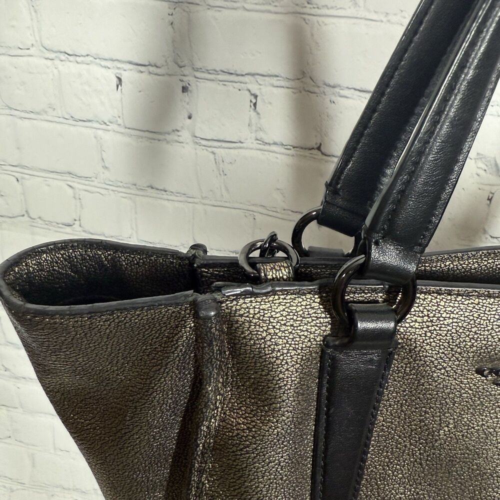 Coach Crosbody Bag Mini Carryall in Metallic Leather Handbag Party Colorblock - Picture 9 of 16